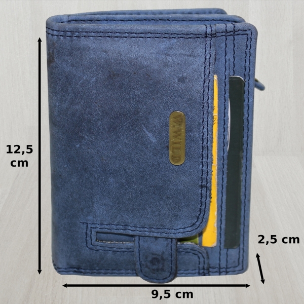 flevado Geldbörse Unisex Damen Herren Echt Leder RFID Schutz Blau